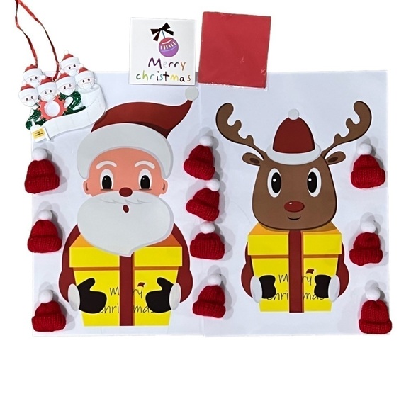 NWT Christmas Holiday Santa Reindeer Window Clings And Decorations - Picture 1 of 2